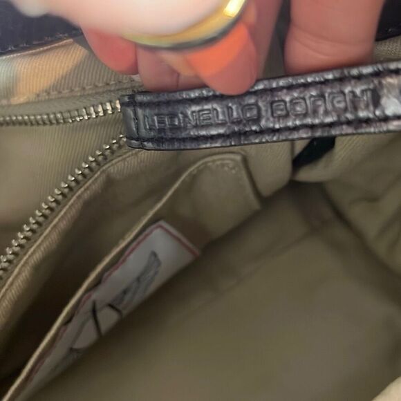 Leonello Borghi Distressed Leather Bag Tote Handles - Picture 13 of 15